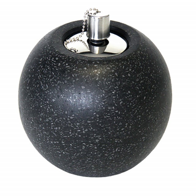 Lampa cu ulei neagra din granit si aluminiu pentru exterior 16 cm Ozerra Esschert Design