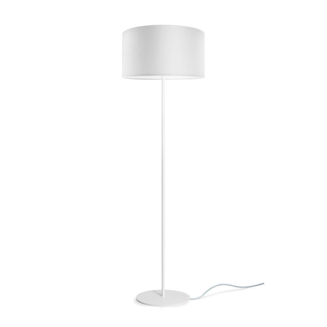 Lampadar alb din metal si textil 144 cm Mika Elementary Sotto Luce