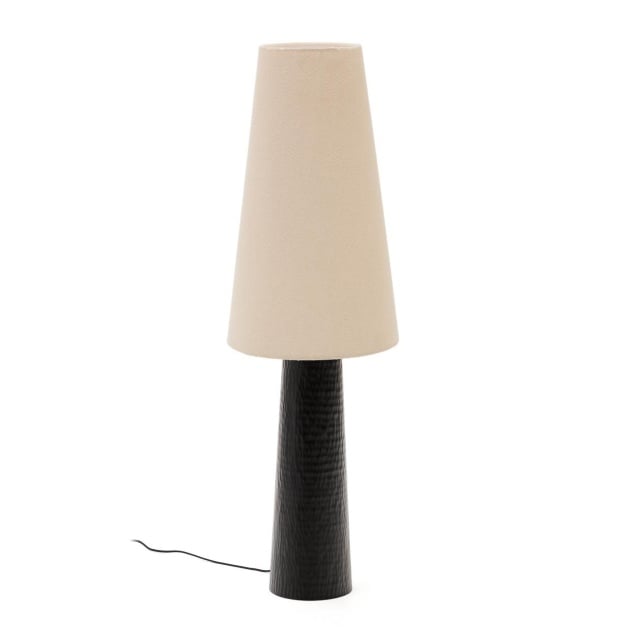 Lampadar alb/negru din metal 129 cm Senni Kave Home