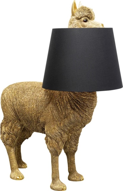 Lampadar auriu/negru din plastic 108 cm Alpaca Kare