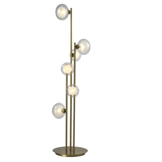 Lampadar auriu periat din metal cu 6 becuri 140 cm Luva Richmond Interiors