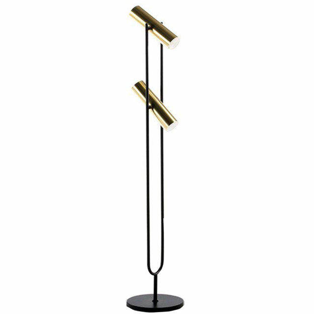 Lampadar negru/auriu din metal cu 2 becuri Copenhagen Thai Natura