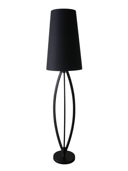 Lampadar negru din metal si textil 165 cm Lorita Zuma Line
