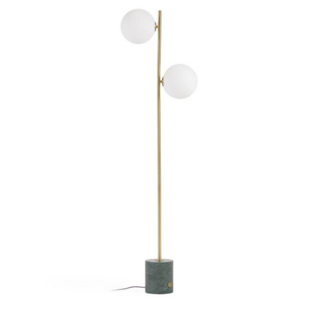 Lampadar verde/auriu din marmura cu 2 becuri 161 cm Lonela Kave Home