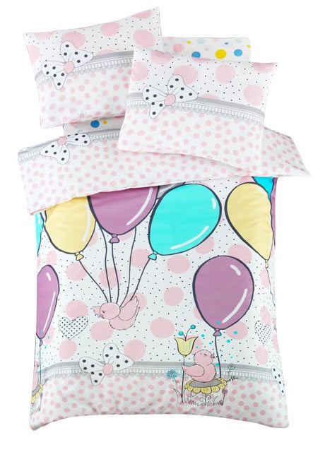 Lenjerie pat multicolora din bumbac Balloons The Home Collection