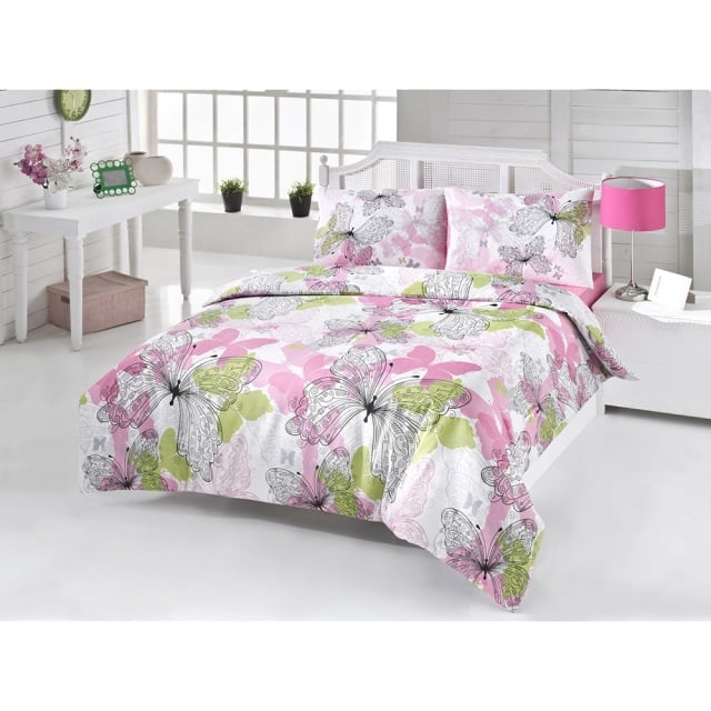 Lenjerie pat multicolora din bumbac Belinda Double The Home Collection