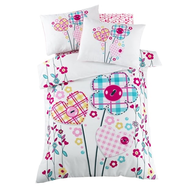 Lenjerie pat multicolora din bumbac Flower The Home Collection