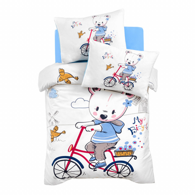 Lenjerie pat multicolora din bumbac My Bike The Home Collection