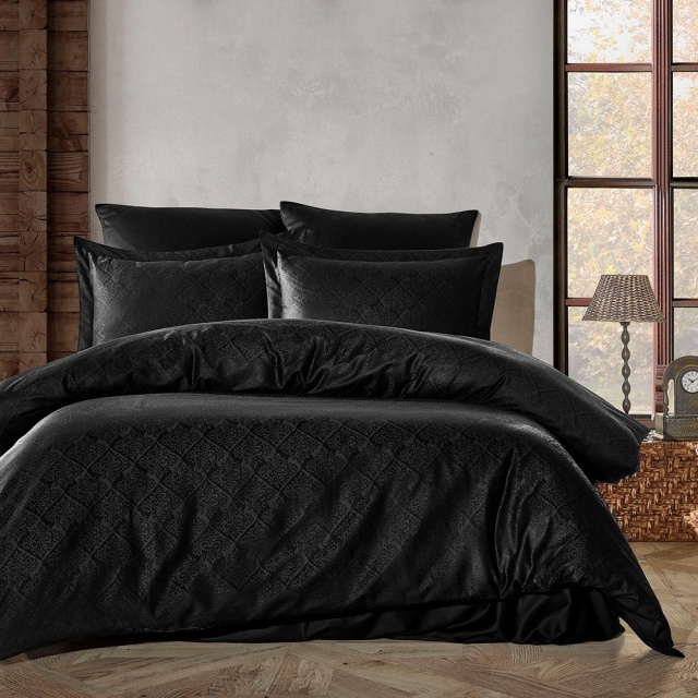 Lenjerie pat neagra din bumbac Harley The Home Collection