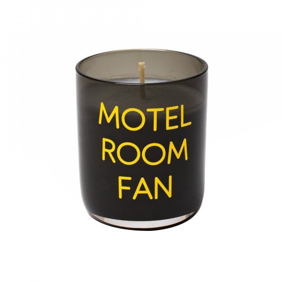 Lumanare cu suport negru din sticla 8 cm Motel Room Fan Seletti
