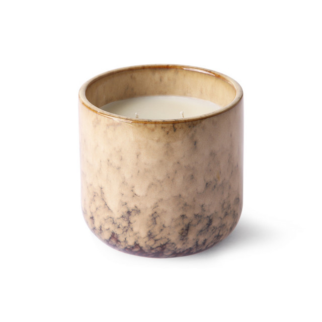 Lumanare parfumata cu suport maro/bej din ceramica 10 cm Casa Fruits HKliving