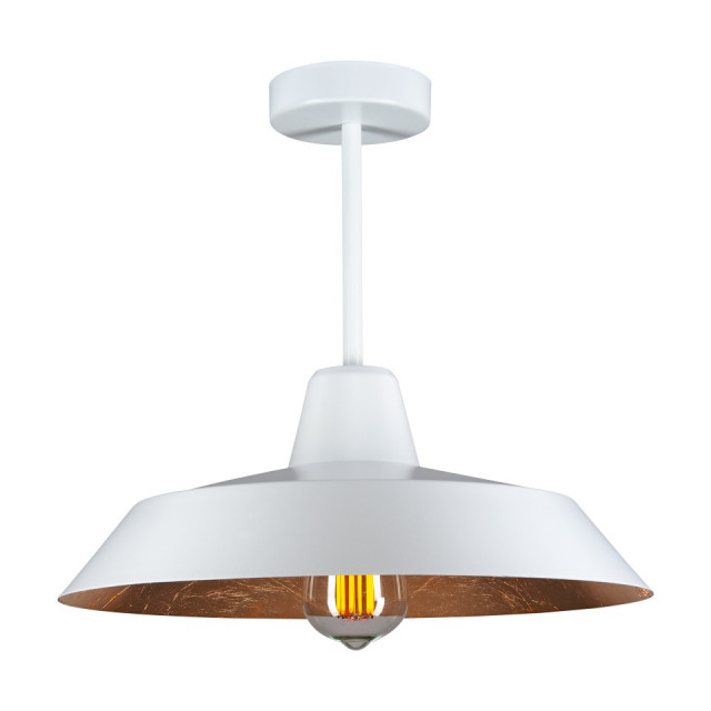 Lustra alba/aramie din otel si aluminiu Cinco Copper Small Sotto Luce