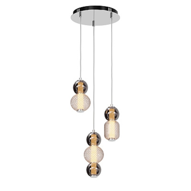 Lustra argintie din metal cu LED Drop 3 Maytoni