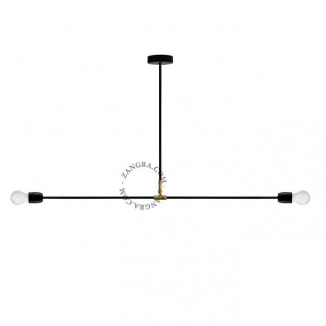 Lustra neagra din metal cu 2 becuri Laty Zangra