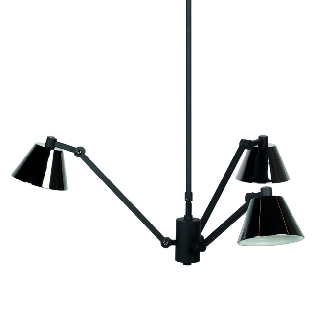 Lustra neagra din metal cu 3 becuri Lub Zuiver
