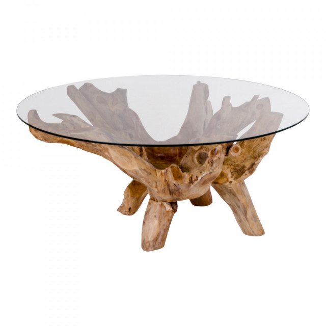 Masa cafea maro din lemn 110 cm Amazonas House Nordic