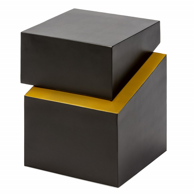 Masa de cafea neagra/aurie din metal 40x42 cm Koer Thai Natura