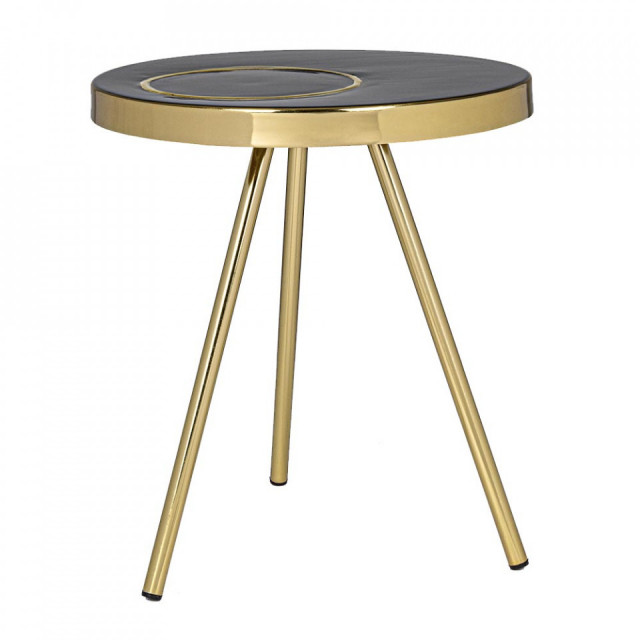 Masa de cafea neagra/maro alama din metal 40 cm Kesar Bizzotto