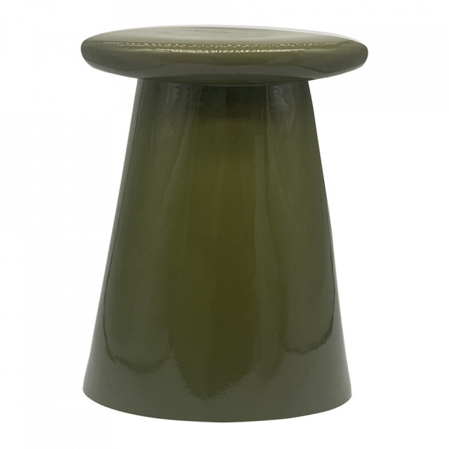 Masa de cafea verde din ceramica 35 cm Button Woood
