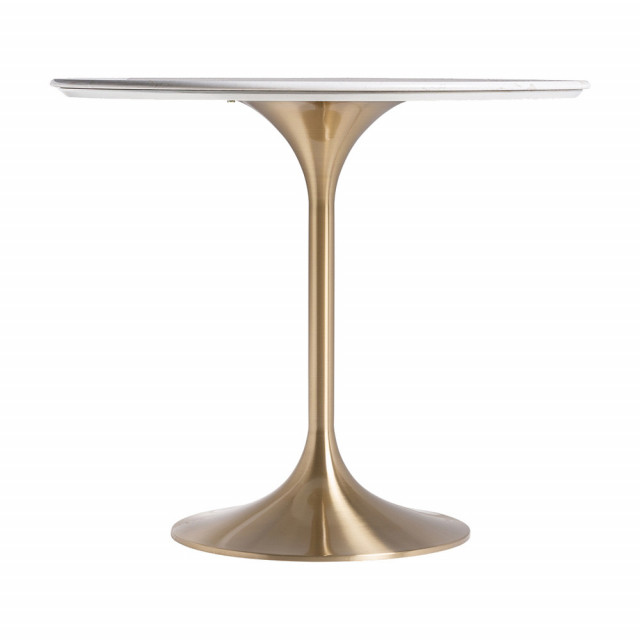 Masa dining alba/aurie din metal 90 cm Kelheim Vical Home