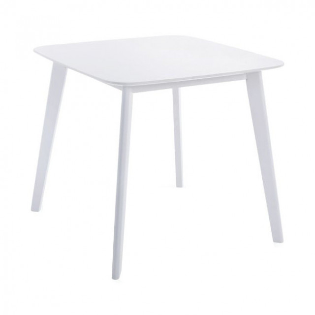 Masa dining alba din lemn si MDF 80x80 cm Sigma The Home Collection