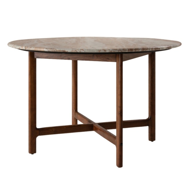 Masa dining alba/maro din lemn 120 cm Bia Besolux