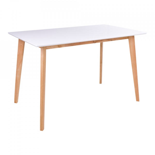 Masa dining alba/maro din lemn si MDF 70x120 cm Vojens House Nordic