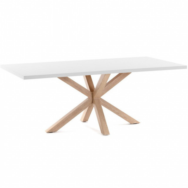 Masa dining alba/maro din metal 100x160 cm Argo Kave Home