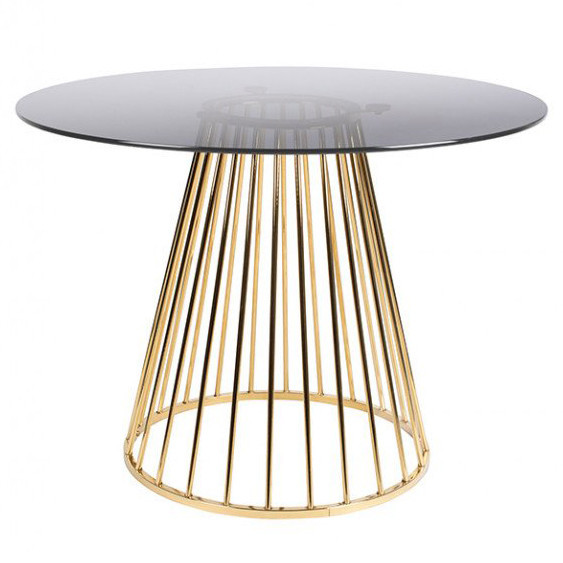 Masa dining aurie din sticla si metal 104 cm Floris The Home Collection