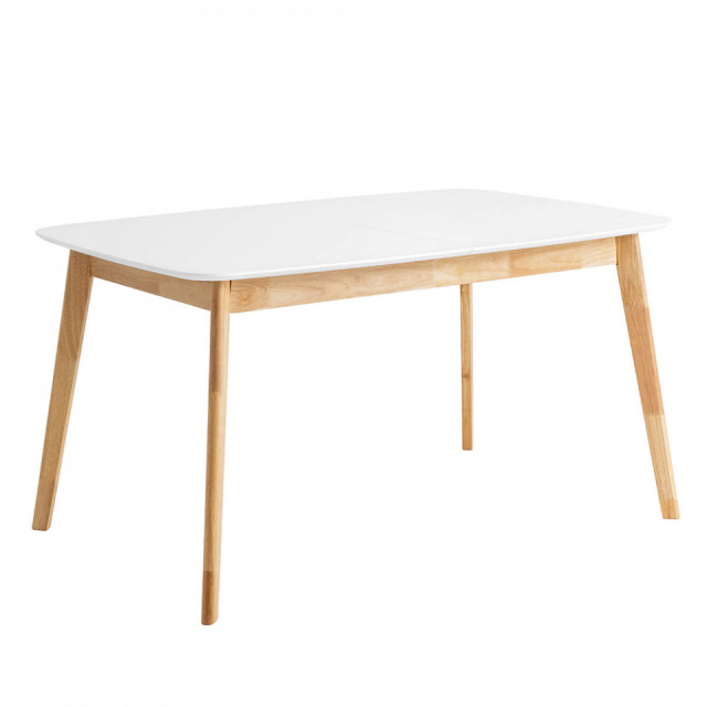 Masa dining extensibila din lemn de stejar 75x(120)150 cm Enma Somcasa