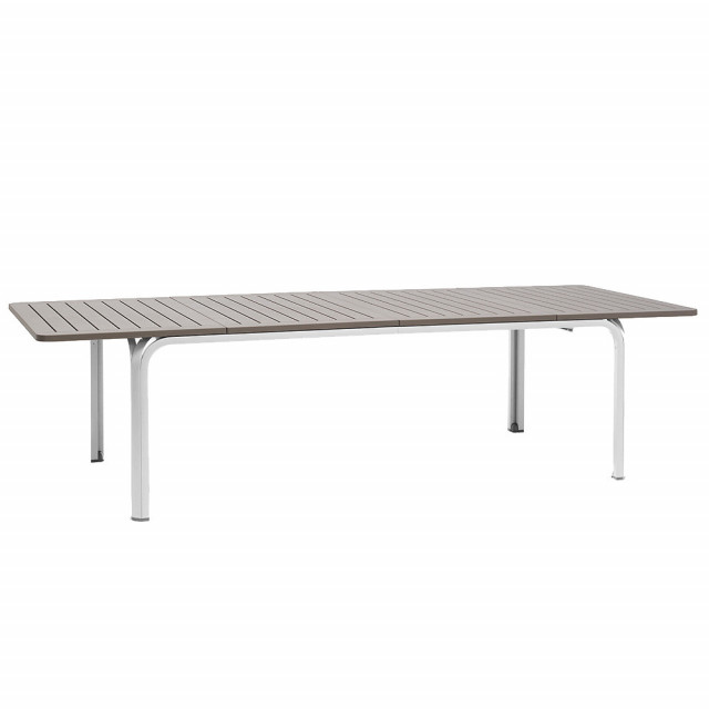 Masa dining extensibila pentru exterior gri/alba din aluminiu 100x210(280) cm Alloro Nardi