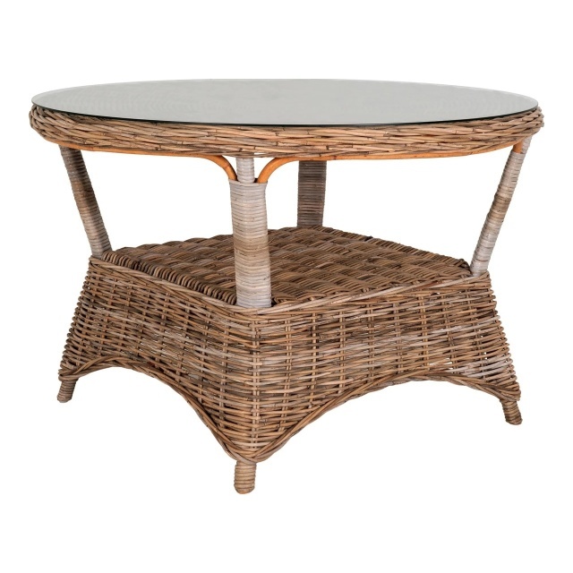 Masa dining exterior maro din ratan 120 cm Larisa House Nordic