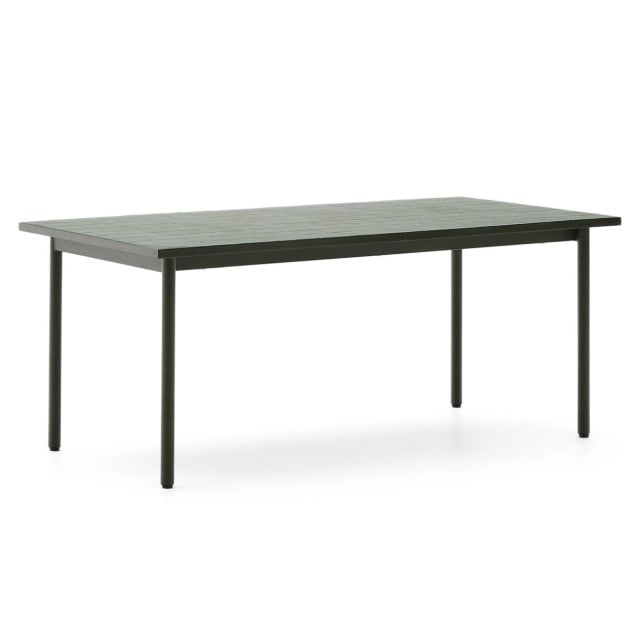 Masa dining exterior verde din metal 101x223 cm Maurina Kave Home