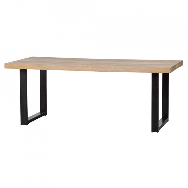 Masa dining maro/neagra din lemn 90x180 cm Tablo U-Leg Ale Woood