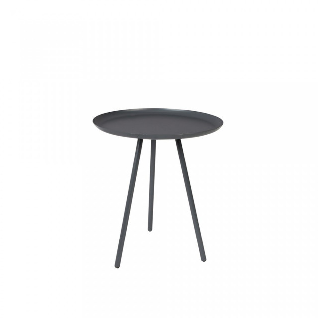 Masa laterala gri din metal 39 cm Frost Charcoal The Home Collection