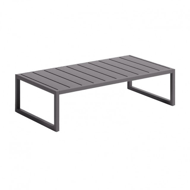 Masa laterala pentru exterior neagra din aluminiu 60x114 cm Comova Kave Home