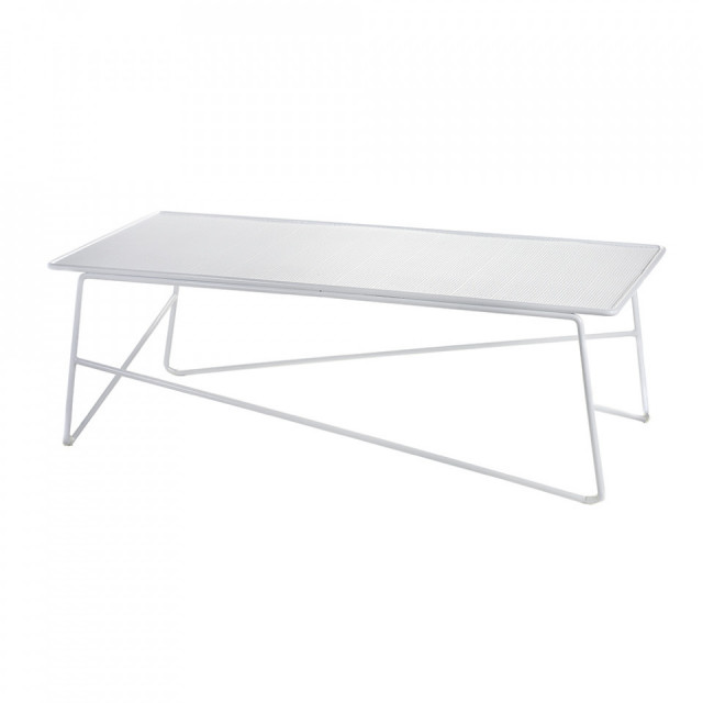Masuta alba din aluminiu pentru cafea 45x90 cm Fish Serax