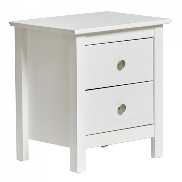 Noptiera alba din lemn Berna The Home Collection