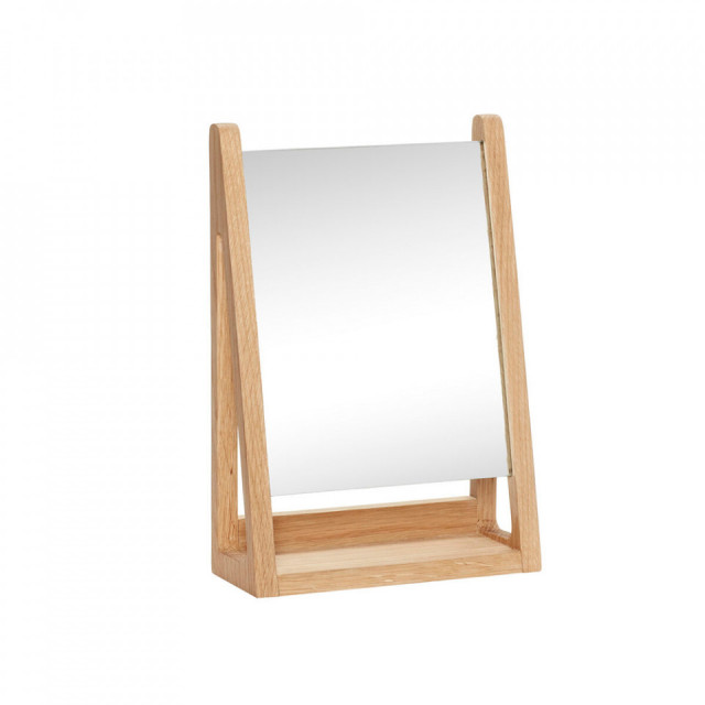 Oglinda de masa dreptunghiulara maro din lemn 22x32 cm Lucy Hubsch