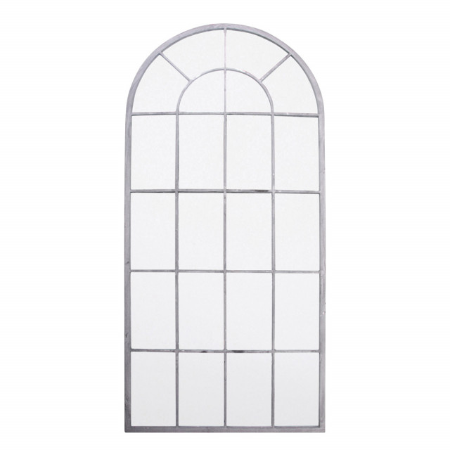 Oglinda decorativa gri din sticla si otel 65x140 cm Saxon Esschert Design