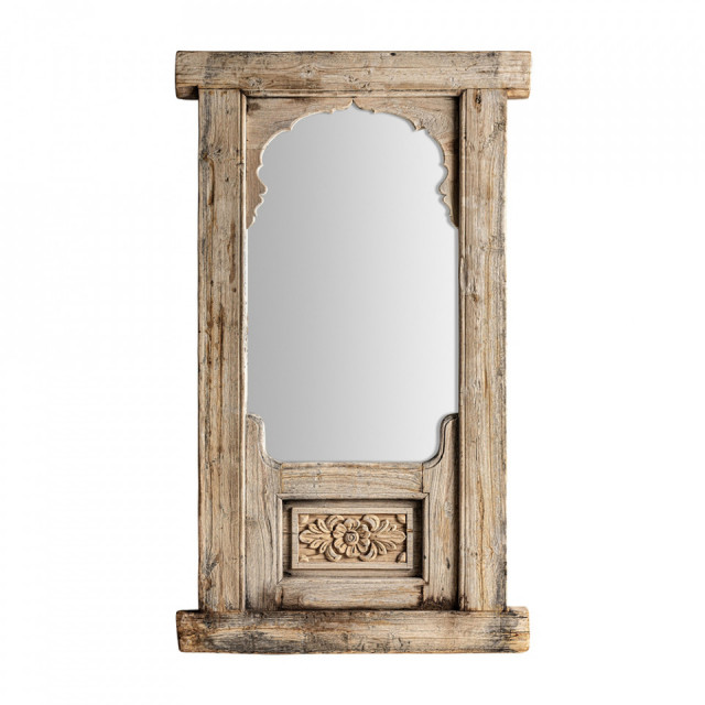 Oglinda dreptunghiulara maro din lemn de tec 80x130 cm Argeen Vical Home