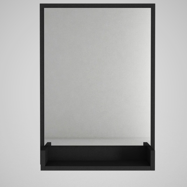 Oglinda dreptunghiulara neagra cu raft din lemn 45x75 cm Costa The Home Collection