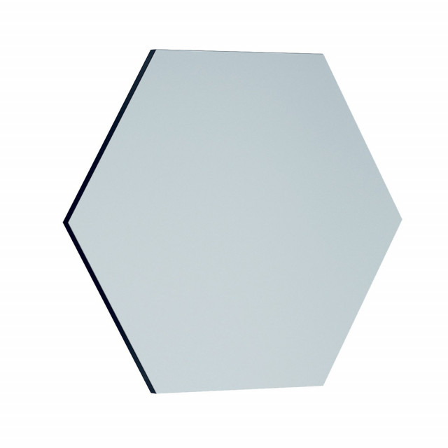 Oglinda hexagonala argintie din lemn 60x70 cm Zeo The Home Collection