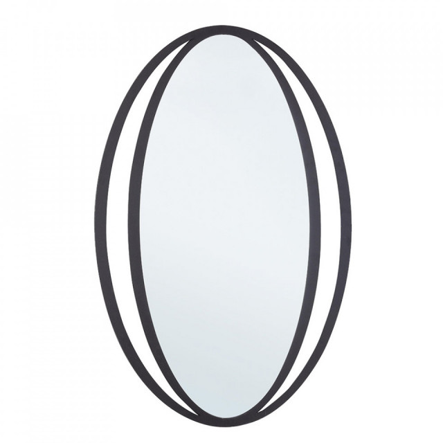 Oglinda ovala neagra din otel si MDF 51x80 cm Nabila Bizzotto