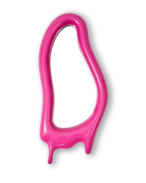Oglinda ovala roz din plastic 50x103 cm Melting Pols Potten