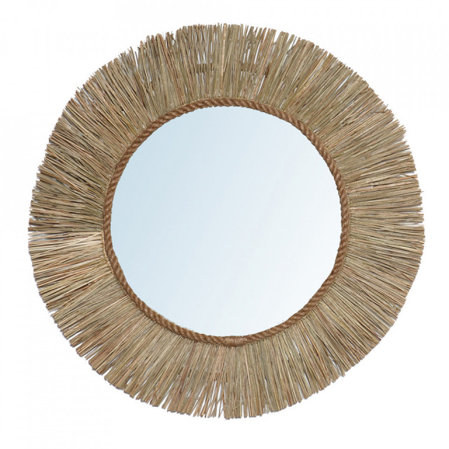 Oglinda rotunda maro din iarba 65 cm Barth Bazar Bizar