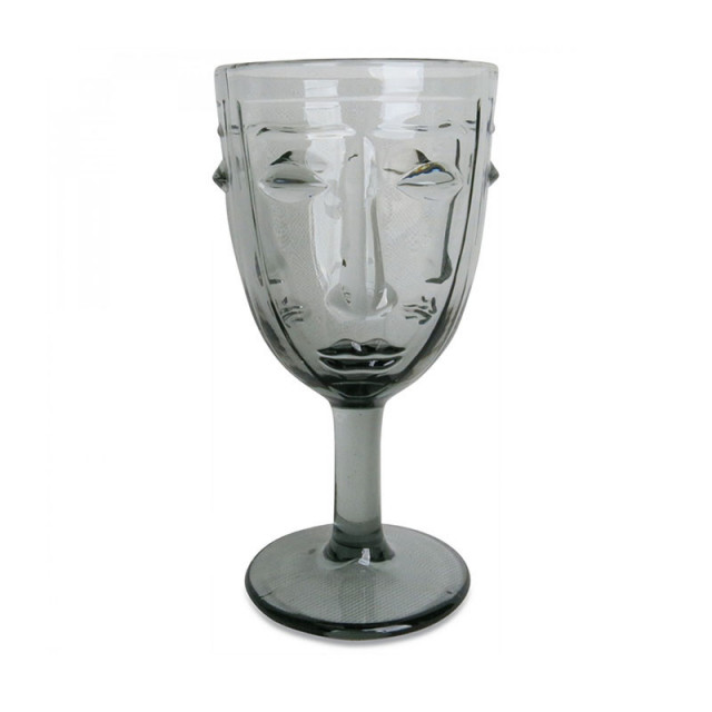 Pahar gri din sticla 8x16 cm Visage The Home Collection