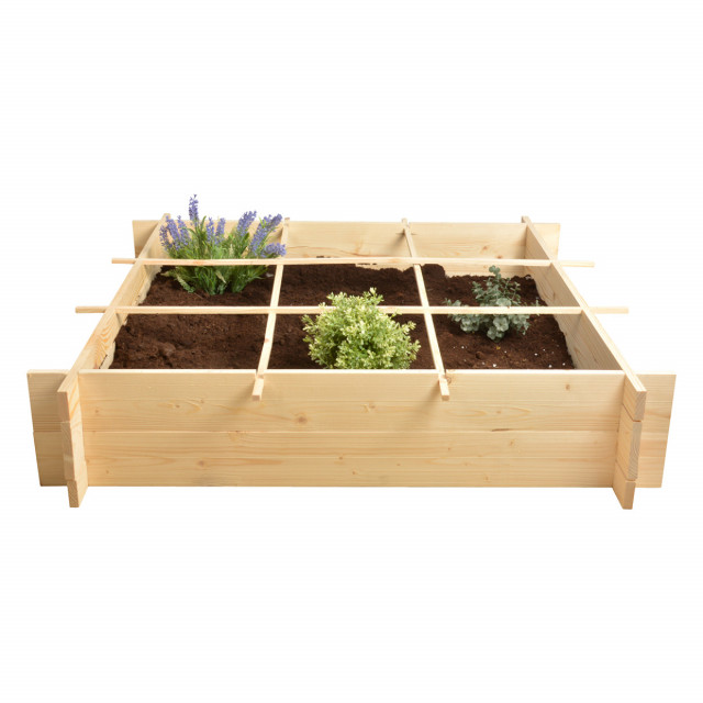 Pat gradina compartimentat din lemn Square Foot Gardening Esschert Design