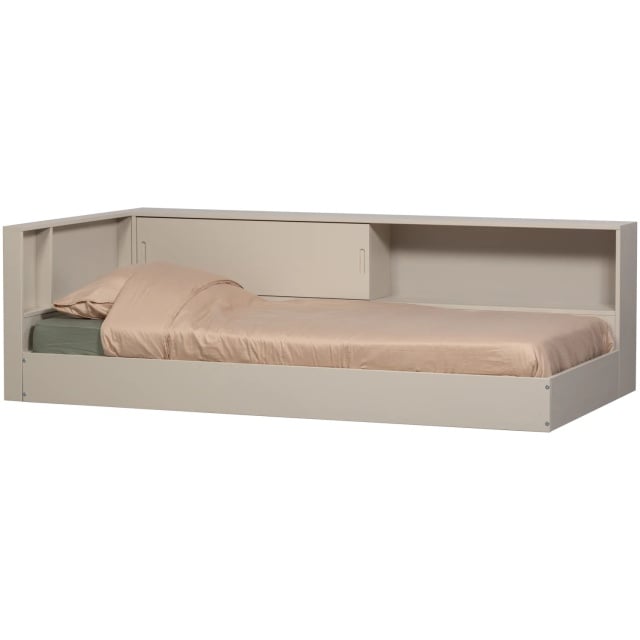 Pat gri din lemn 90x200 cm Carter Corner Woood