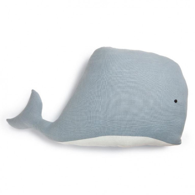 Perna albastra din bumbac si poliester 40x80 cm Cordelia Whale Kave Home